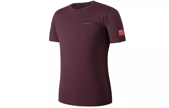Футболка с национальным флагом для мужчин, бордовая Anta, цвет Burgundy