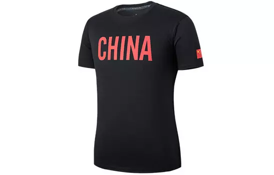 Футболка с национальным флагом унисекс, черная Anta, черный