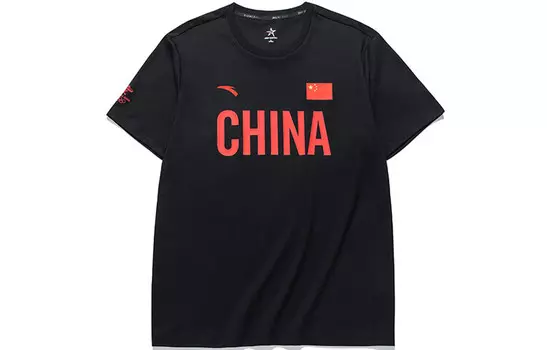 Футболка с национальным флагом унисекс, черная Anta, черный