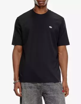 Футболка с надписью «Adjust doval» Diesel, черный