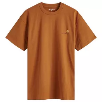 Футболка с надписью American script Carhartt Wip, цвет sienna