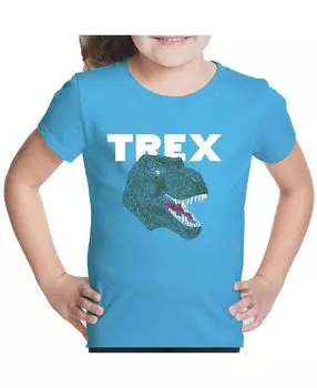 Футболка с надписью Big Girl's Word Art — голова тираннозавра LA Pop Art