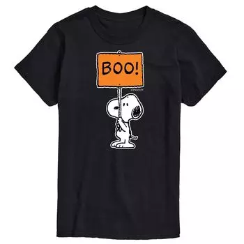 Футболка с надписью Big & Tall Peanuts Snoopy Boo Licensed Character, черный