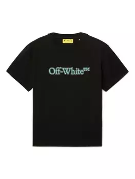 Футболка с надписью «Большая книга» Off-White Kids, черный