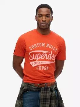 Футболка с надписью copper label script Superdry, цвет Rust Orange Slub