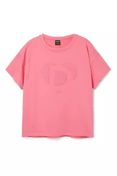 Футболка с надписью Desigual, розовый