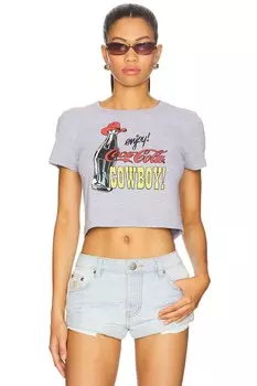 Футболка с надписью "Enjoy coke cowboy" от Junk Food, heather gray