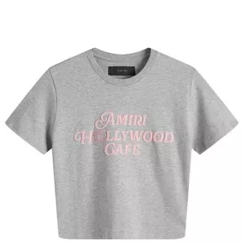 Футболка с надписью «Голливудское кафе» для малышей Amiri, серый