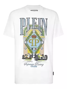 Футболка с надписью «Гонки на суперкарах» Philipp Plein, белый