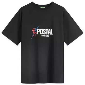 Футболка с надписью «Хороший звонок» Postal, черный