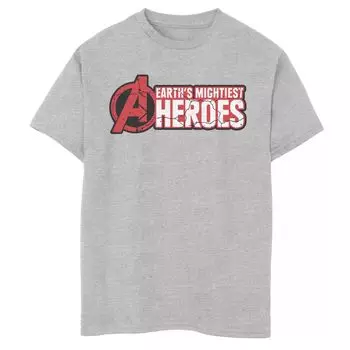 Футболка с надписью и графикой на груди для мальчиков 8–20 лет Marvel Avengers Earth's Mightiest Heroes Marvel