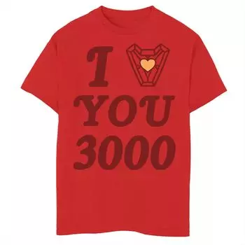 Футболка с надписью «I Love You 3000» для мальчиков 8–20 лет «Железный человек» Licensed Character