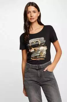 Футболка с надписью и принтом Morgan, черный