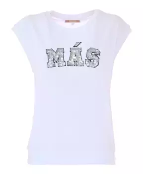 Футболка с надписью из пайеток Kocca, белый