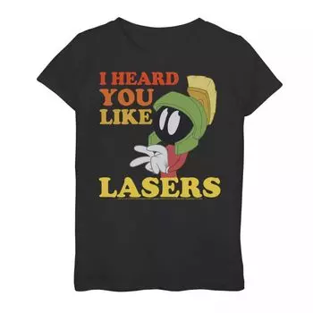 Футболка с надписью «Looney Tunes Marvin Lasers» и графикой «Сарказм» для девочек 7–16 лет Licensed Character