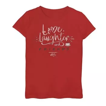 Футболка с надписью «Love & Laughter» для девочек 7–16 лет «Друзья» Licensed Character, красный