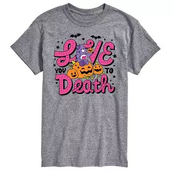 Футболка с надписью «Love You To Death» «Большие и высокие заботливые мишки» Licensed Character, серый