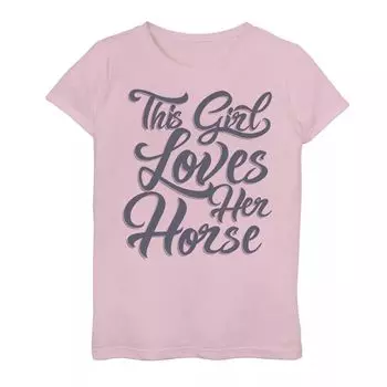 Футболка с надписью «Loves Her Horse» для девочек 7–16 лет Licensed Character