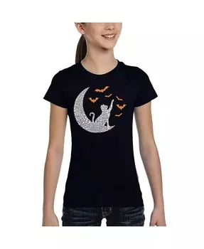 Футболка с надписью «Лунные летучие мыши» для девочек La Pop Art, черный