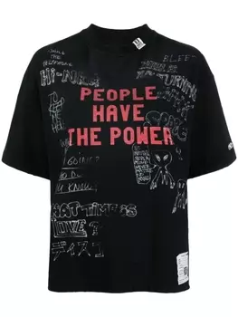 Футболка с надписью Maison Mihara Yasuhiro, черный