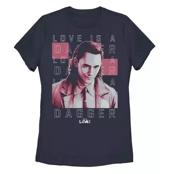 Футболка с надписью «Marvel Loki Love Is A Dagger» для юниоров Licensed Character, темно-синий