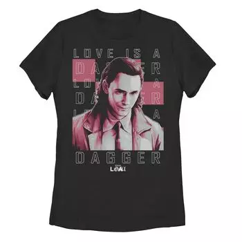 Футболка с надписью «Marvel Loki Love Is A Dagger» для юниоров Licensed Character, черный