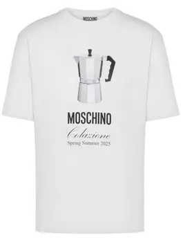 Футболка с надписью Moschino, белый