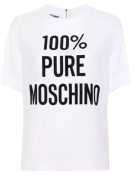 Футболка с надписью Moschino, белый