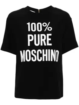 Футболка с надписью Moschino, черный