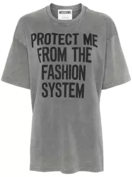 Футболка с надписью Moschino, серый