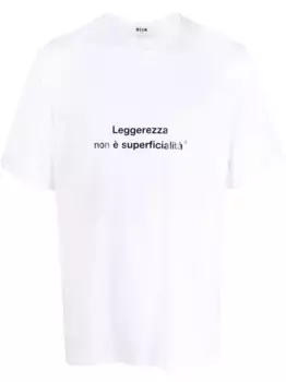 Футболка с надписью MSGM, белый