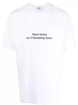 Футболка с надписью MSGM, белый