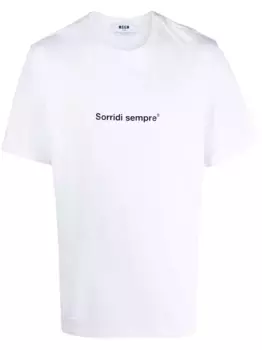 Футболка с надписью MSGM, белый