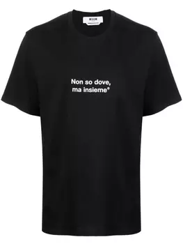 Футболка с надписью MSGM, черный
