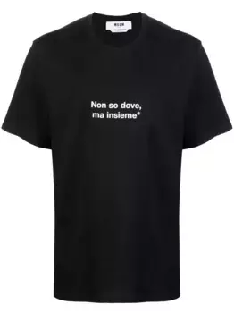Футболка с надписью MSGM, черный
