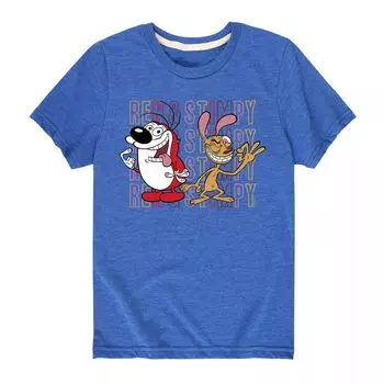 Футболка с надписью Nickelodeon Ren & Stimpy для мальчиков 8–20 лет Licensed Character