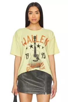 Футболка с надписью «опасный тур моргана уоллена» Daydreamer, желтый