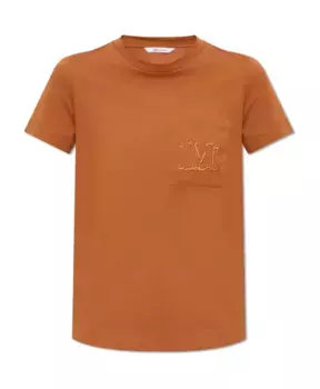 Футболка с надписью «Папайя» Max Mara, коричневый