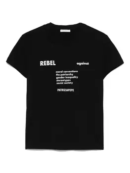 Футболка с надписью Patrizia Pepe, черный