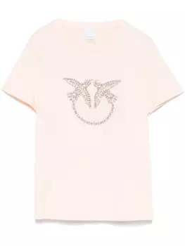 Футболка с надписью «Птицы любви» PINKO, розовый