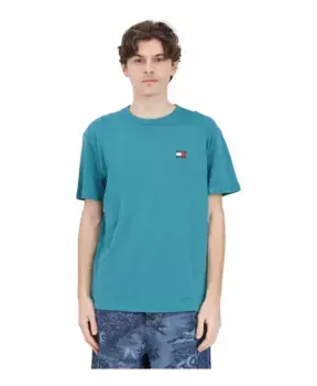 Футболка с надписью S Petrolio reg Badge Tommy Jeans, зеленый