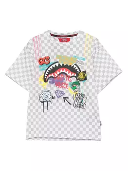 Футболка с надписью «Sprayground Kids Sharks In The Rizz Over», белый