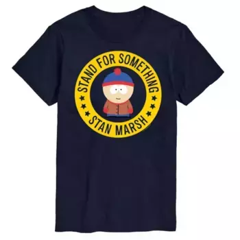 Футболка с надписью «Stand for something» от Big & Tall South Park Стэна Марша Licensed Character, синий