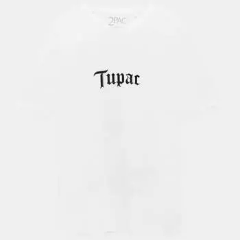 Футболка с надписью Tupac Pull&Bear Oversize, белый