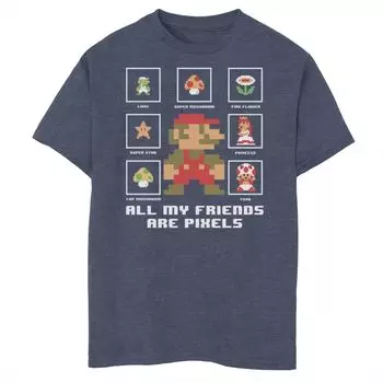 Футболка с надписью «Все мои друзья» Nintendo Super Mario для мальчиков 8–20 лет Licensed Character