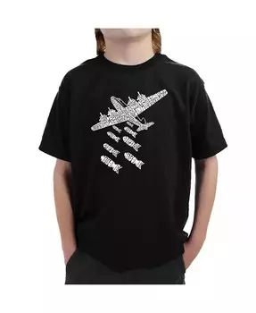 Футболка с надписью Word Art для мальчиков — DROP BEATS NOT BOMBS La Pop Art, черный