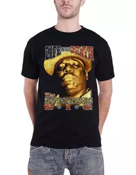 Футболка с надписью «Жизнь после смерти» Biggie Smalls, черный