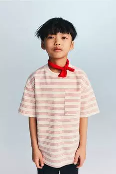 Футболка с нагрудным карманом H&M, белый