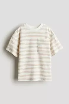 Футболка с нагрудным карманом H&M, белый