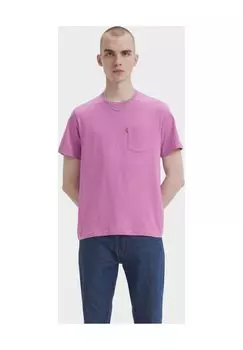 Футболка с нагрудным карманом, хлопок, мужская Levi's, розовый